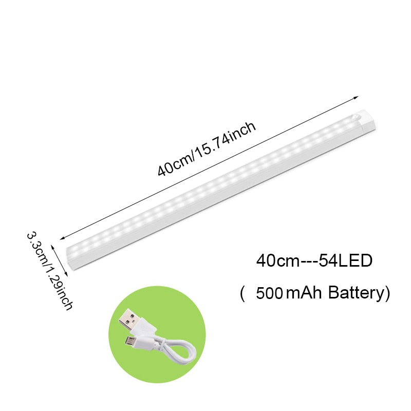 6/10 LED Induction Under Cabinet Light Motion Sensor Closet Night Lamp Battery Powered Magnetic Strip Light For Kitchen Wardrobe