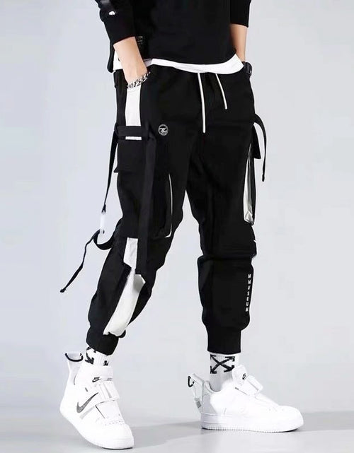 Load image into Gallery viewer, Classic Streetwear Casual Men Ribbons Harem Jogging Pants
