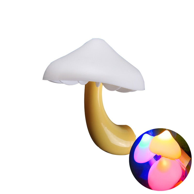 LED Night Light Mushroom Wall Socket Lamp