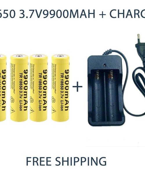 Load image into Gallery viewer, Rechargeable Battery 3.7V 18650 9900mAh Capacity Li-ion Rechargeable Battery For Flashlight Torch Battery+Charger
