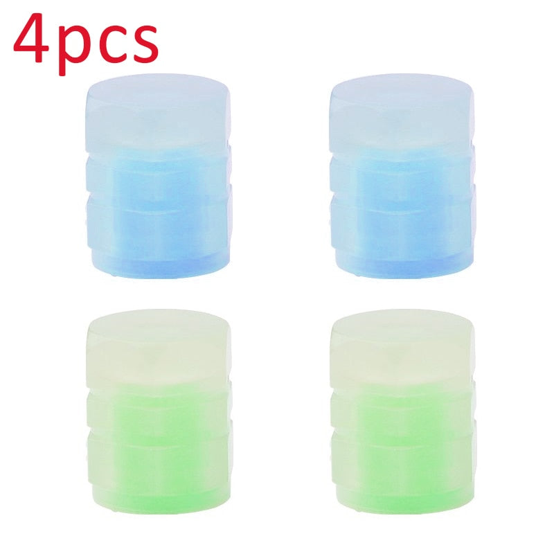 4Pcs Glowing Car Tire Valve Caps