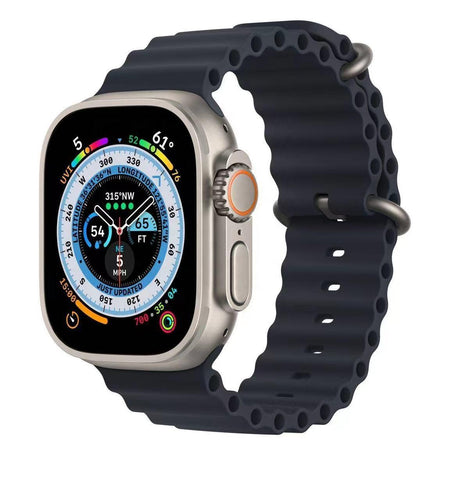 Factory Wholesale Silicone Smart Watch Band Soft Elastic Bracelet Trap Marine Wave Series Double Buckle Design for Digital Watch