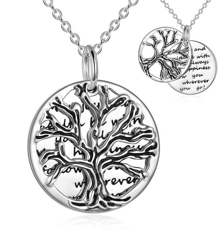 Jewelry Gifts Tree of Life Necklace Sterling Silver Best Wishes to Friend Pendant Jewelry Gifts for Women Men Friends