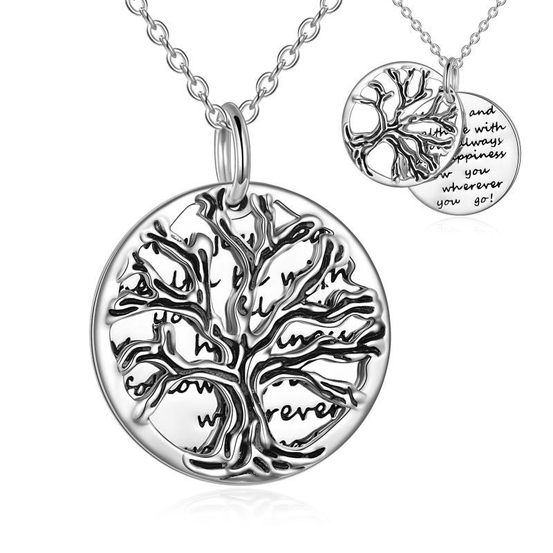 Jewelry Gifts Tree of Life Necklace Sterling Silver Best Wishes to Friend Pendant Jewelry Gifts for Women Men Friends