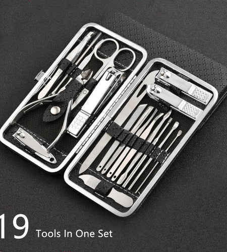 19 in 1 Stainless Steel Manicure  and Pedicure Tools