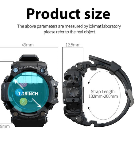 LOKMAT ATTACK Full Touch Screen Fitness Tracker Smart Watch Men Heart Rate Monitor Blood Pressure Smartwatch For Android ios