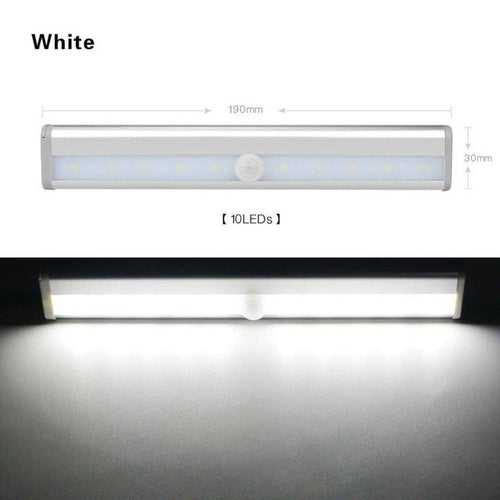 Load image into Gallery viewer, 6/10 LED Induction Under Cabinet Light Motion Sensor Closet Night Lamp Battery Powered Magnetic Strip Light For Kitchen Wardrobe
