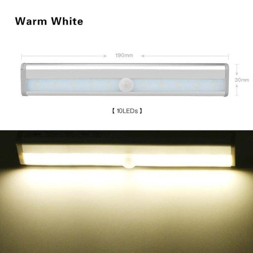 Load image into Gallery viewer, 6/10 LED Induction Under Cabinet Light Motion Sensor Closet Night Lamp Battery Powered Magnetic Strip Light For Kitchen Wardrobe
