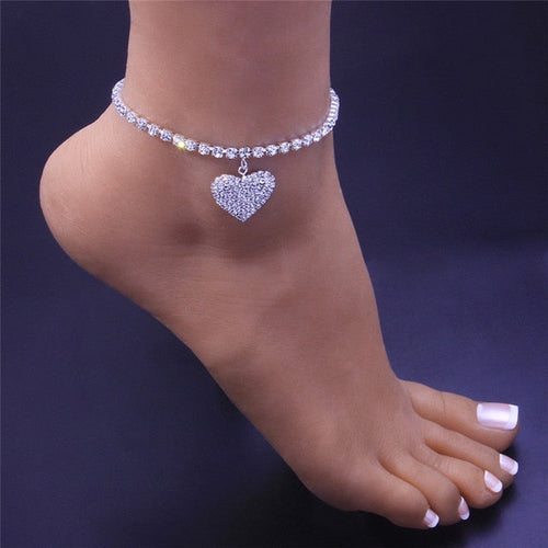 Load image into Gallery viewer, Ankle Bracelets Women Luxury Gold | Ankle Jewelry Rhinestones

