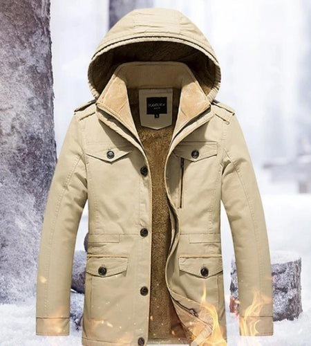 Mens Hooded Military Style Coat